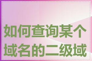 如何查询某个域名的二级域名