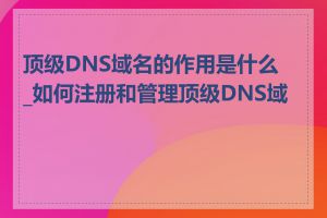 顶级DNS域名的作用是什么_如何注册和管理顶级DNS域名