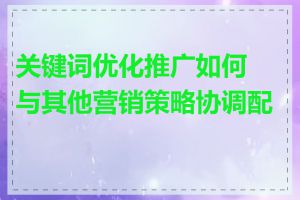 关键词优化推广如何与其他营销策略协调配合