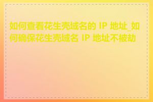 如何查看花生壳域名的 IP 地址_如何确保花生壳域名 IP 地址不被劫持