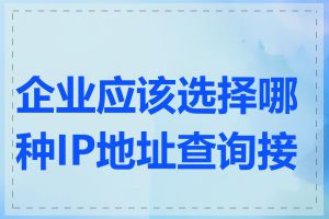 企业应该选择哪种IP地址查询接口