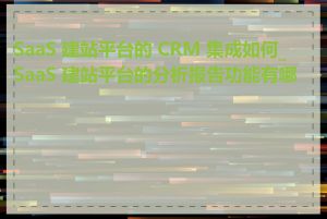 SaaS 建站平台的 CRM 集成如何_SaaS 建站平台的分析报告功能有哪些