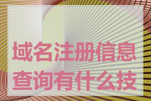 域名注册信息查询有什么技巧