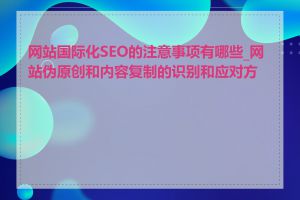 网站国际化SEO的注意事项有哪些_网站伪原创和内容复制的识别和应对方法