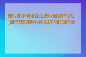 如何在移动设备上获取当前IP地址_如何获取容器/虚拟机内部的IP地址