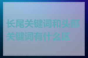 长尾关键词和头部关键词有什么区别