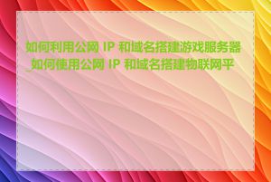 如何利用公网 IP 和域名搭建游戏服务器_如何使用公网 IP 和域名搭建物联网平台