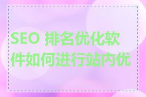 SEO 排名优化软件如何进行站内优化