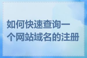 如何快速查询一个网站域名的注册人