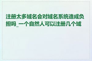 注册太多域名会对域名系统造成负担吗_一个自然人可以注册几个域名