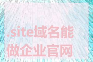 .site域名能做企业官网吗