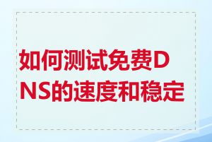 如何测试免费DNS的速度和稳定性