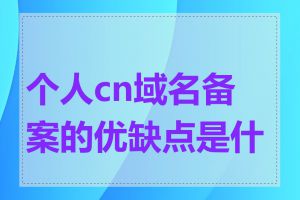 个人cn域名备案的优缺点是什么