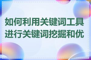 如何利用关键词工具进行关键词挖掘和优化
