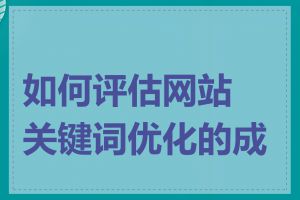 如何评估网站关键词优化的成效