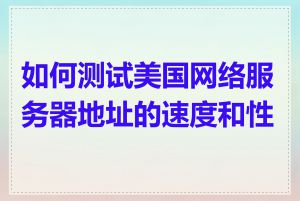 如何测试美国网络服务器地址的速度和性能