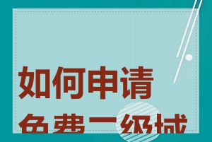 如何申请免费二级域名