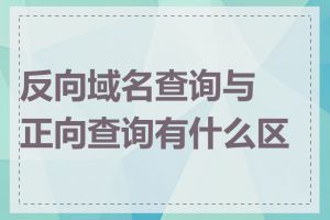 反向域名查询与正向查询有什么区别