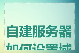 自建服务器如何设置域名