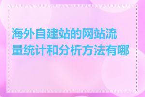 海外自建站的网站流量统计和分析方法有哪些