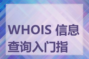 WHOIS 信息查询入门指南