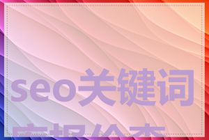 seo关键词库报价查询