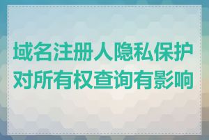 域名注册人隐私保护对所有权查询有影响吗