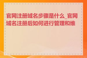 官网注册域名步骤是什么_官网域名注册后如何进行管理和维护
