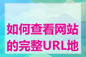 如何查看网站的完整URL地址