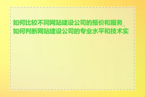 如何比较不同网站建设公司的报价和服务_如何判断网站建设公司的专业水平和技术实力