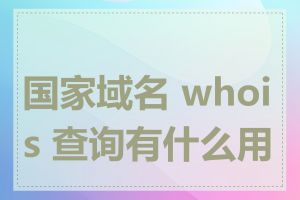 国家域名 whois 查询有什么用途