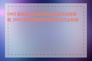 DNS 服务器与其他系统的集成方式有哪些_DNS 服务器故障排查的常见方法有哪些