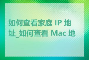 如何查看家庭 IP 地址_如何查看 Mac 地址