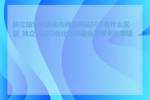 独立站SEO优化与传统网站SEO有什么区别_独立站SEO优化怎样避免被搜索引擎惩罚