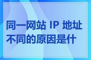 同一网站 IP 地址不同的原因是什么