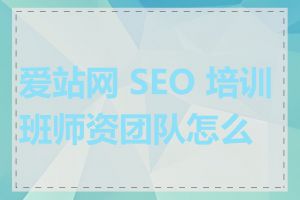 爱站网 SEO 培训班师资团队怎么样