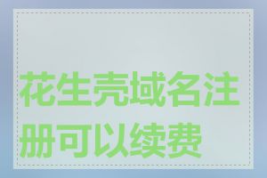 花生壳域名注册可以续费吗