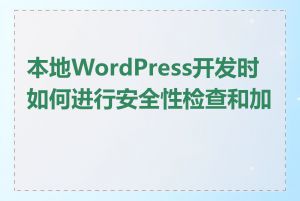 本地WordPress开发时如何进行安全性检查和加固