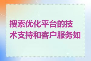 搜索优化平台的技术支持和客户服务如何