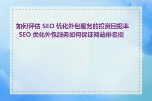 如何评估 SEO 优化外包服务的投资回报率_SEO 优化外包服务如何保证网站排名提升