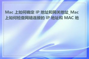 Mac 上如何确定 IP 地址和网关地址_Mac 上如何检查网络连接的 IP 地址和 MAC 地址