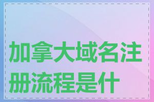 加拿大域名注册流程是什么