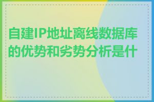 自建IP地址离线数据库的优势和劣势分析是什么