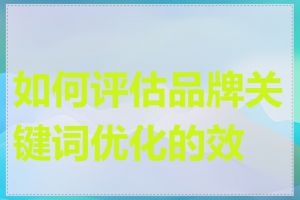 如何评估品牌关键词优化的效果