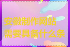 安徽制作网站需要具备什么条件