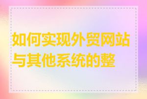 如何实现外贸网站与其他系统的整合