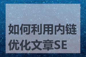 如何利用内链优化文章SEO