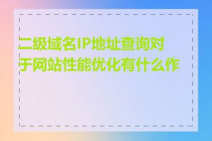 二级域名IP地址查询对于网站性能优化有什么作用