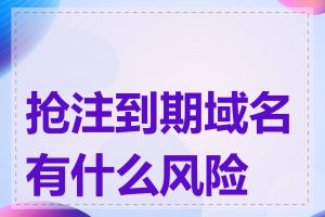 抢注到期域名有什么风险吗