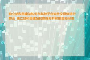 独立站和自建站如何与其他平台如社交媒体进行整合_独立站和自建站的数据分析和报告如何进行